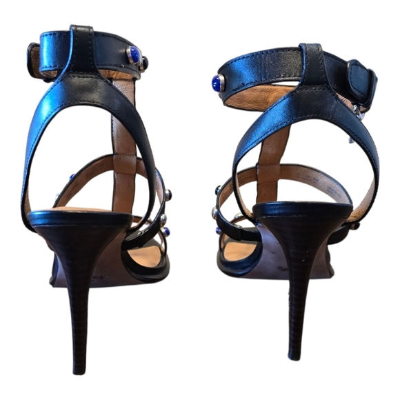 Coach Isabel Matte Black Strappy Studded High Heel Sandal 11 - Picture 5 of 12